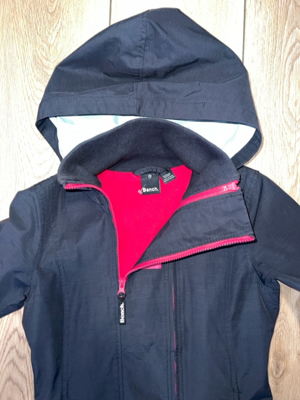 Bench Black Double Zip Hooded Rain Jacket - Picture 16 of 16